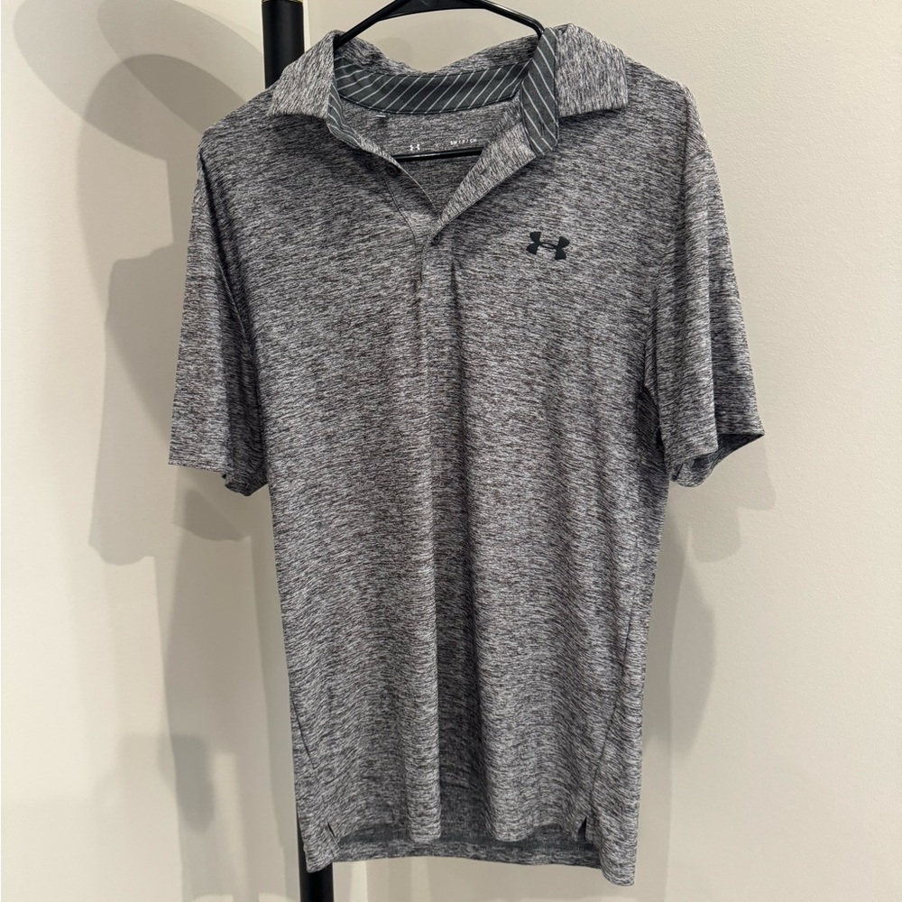 Under Armour Gray Polo Shirt Moisture-Wicking Athletic Wear